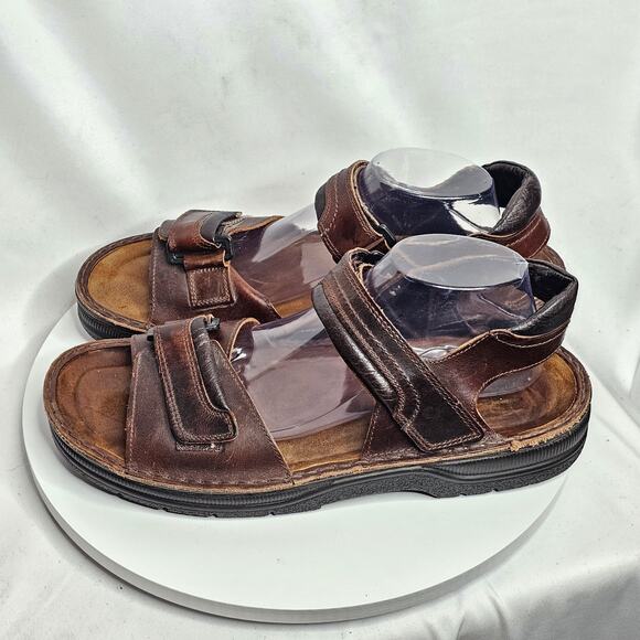 Naot Lappland Mens 12 Brown Buffalo Leather Sandals Strap EU 45 - Picture 1 of 6